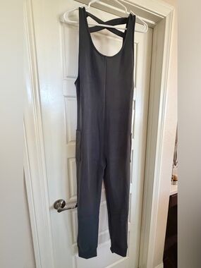 Spiritual Gangster Charcoal Gray Sleeveless Jumpsuit